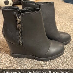 Sorel Women's Black Wedge Ankle Boots
